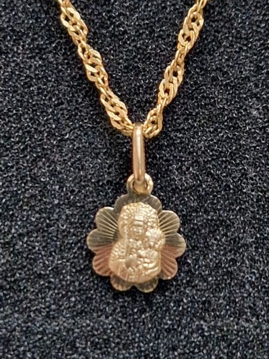 Złota zawieszka medalik komunia 333