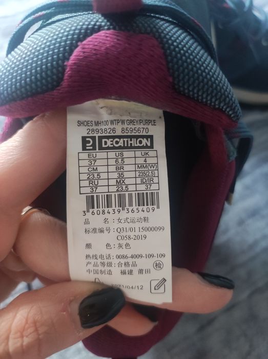 Buty damskie trekkingowe Quechura rozmiar 37