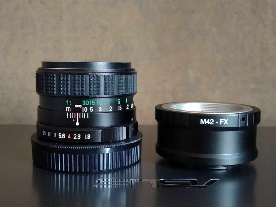 Fujifilm EBC Fujinon 55 mm f 1.8 байонет M42 + перехідник M42 - FX