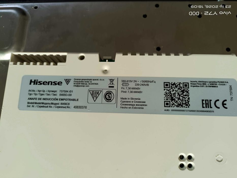 Płyta indukcyjna hisense BI6BD-S0 BŁĄD