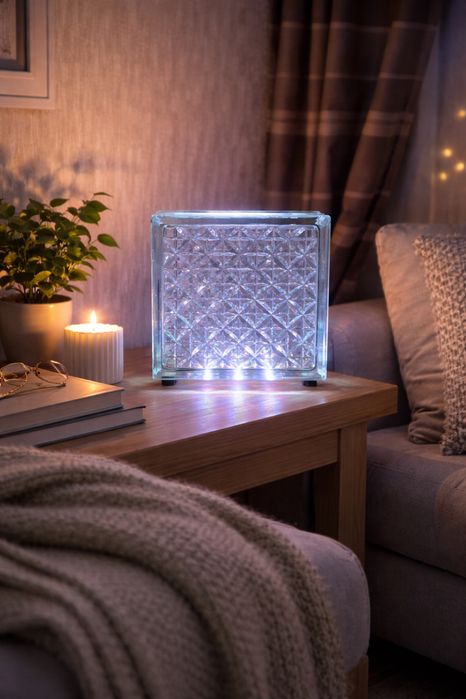 Світильник з склоблоку / Светильник с стеклоблока