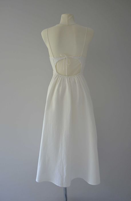 Oysho duga biaa lniana sukienka len linen old money style 36 S Wrocaw  rdmiecie  OLX.pl