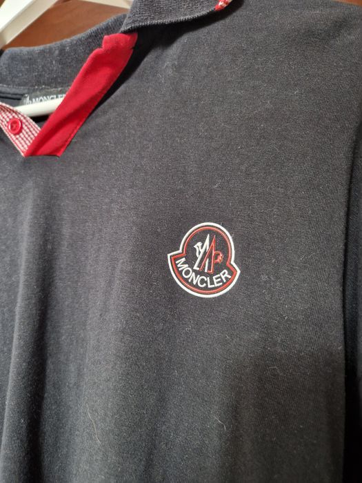 Moncler czarna męska XL polo długi rękaw