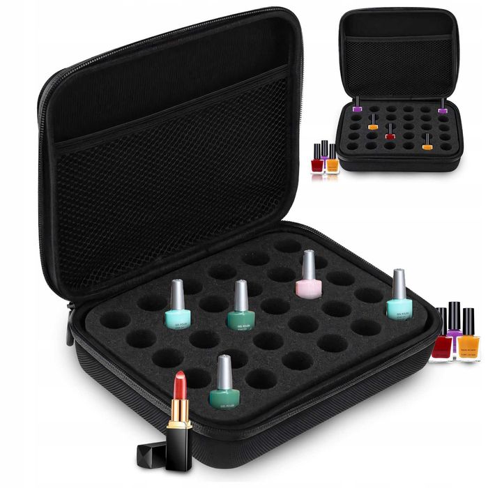 Kosmetyczka Organizer Podróżny Na Kosmetyki Olejki Lakier Torba Czarna