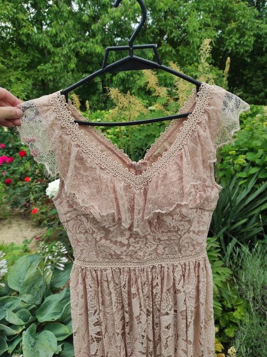 Piękna sukienka brudny róż