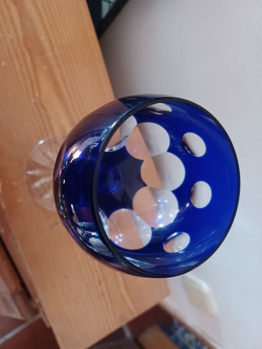 Cálice alto azul cristal