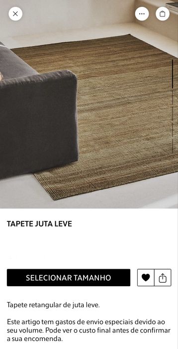 Tapete 3mx4m Juta Leve Zara Home NOVO