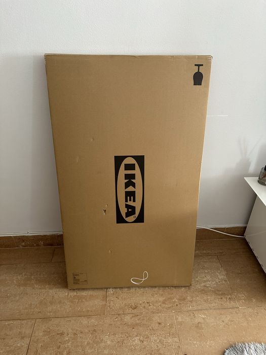 HEMNES Armário espelhado c/1 porta, branco, 63x16x98 cm