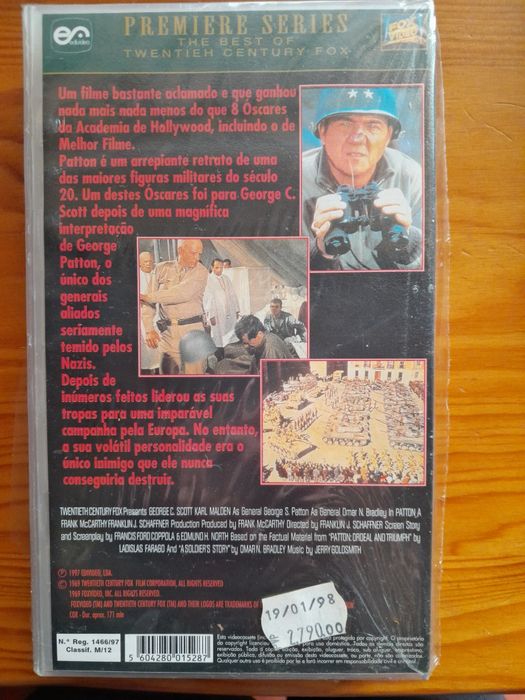 VHS Patton - George C. Scott, Karl Malden K7 VHS Nova Selada