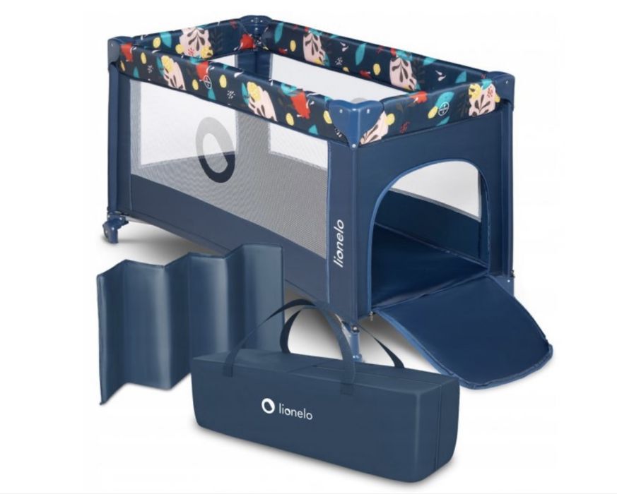 Дитячий манеж-ліжечко Lionelo Stefi Blue Navy