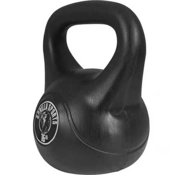 Kettlebell winylowy 16 kg czarny