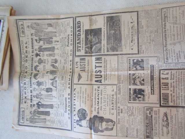 Jornal Diário Notícias ano 1933 publicidade Armazéns do Chiado