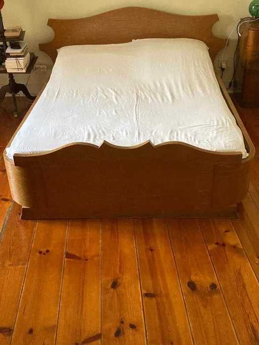 Cama de casal de madeira deco + Colchão