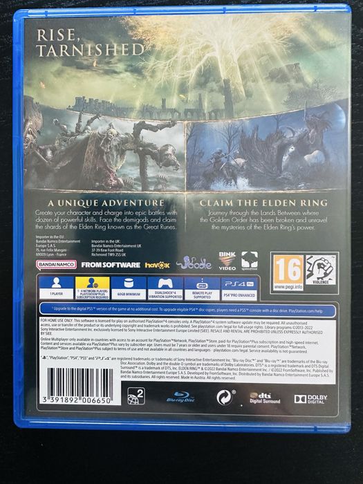 Elden Ring para PlayStation 4 em excelente estado.