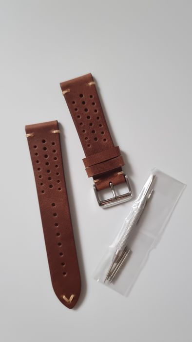 Złotobrązowy męski pasek skórzany EACHE 22 mm