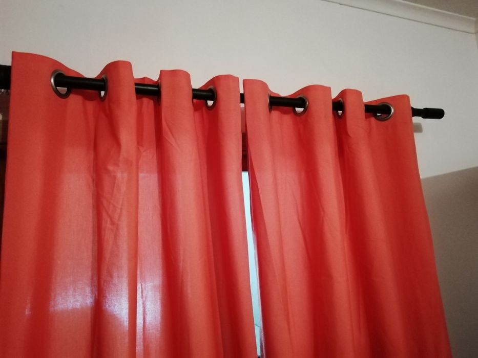 2 Cortinados Opacos, Atelier de Costura - cor Laranja