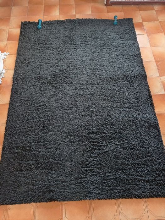 Carpete preta de pelo comprido 1.95m/1.35m