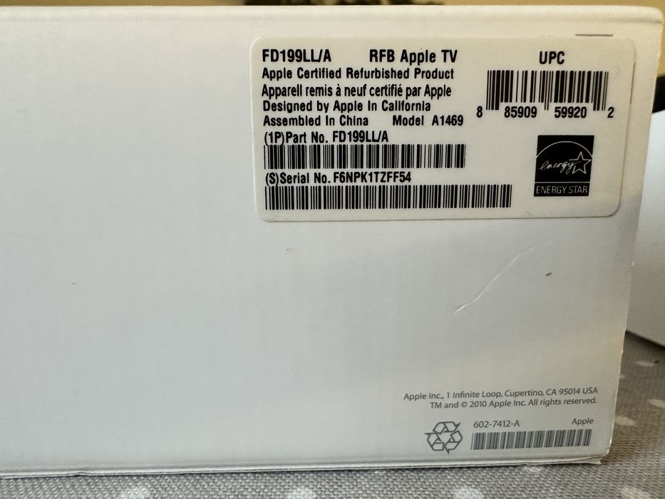 Apple TV 3-го покоління (Full HD, модель A1469)