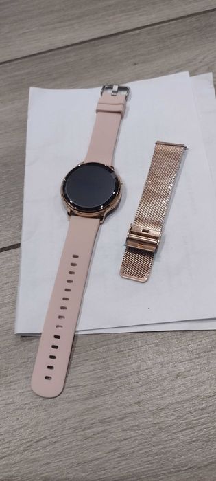 Smartwatch Melanda zegarek bluetooth różowe złoto pasek+ bransoletka