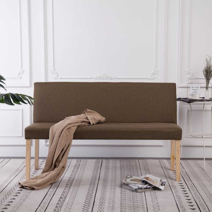 Ławka, 139,5 cm, brązowa, poliester