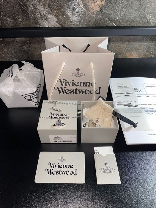 Підвіска Vivienne Westwood Reina White CZ подвеска вествуд сережки