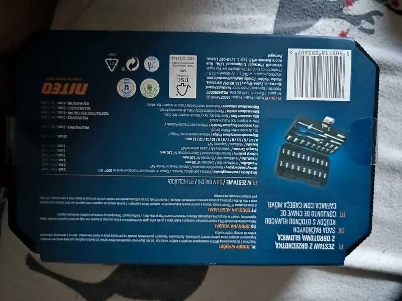 NITEO Zestaw z grzechotką z obrotową głowicą 37 el. 1/4"