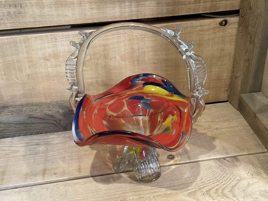 Koszyk Szklany- szkło barwione PRL