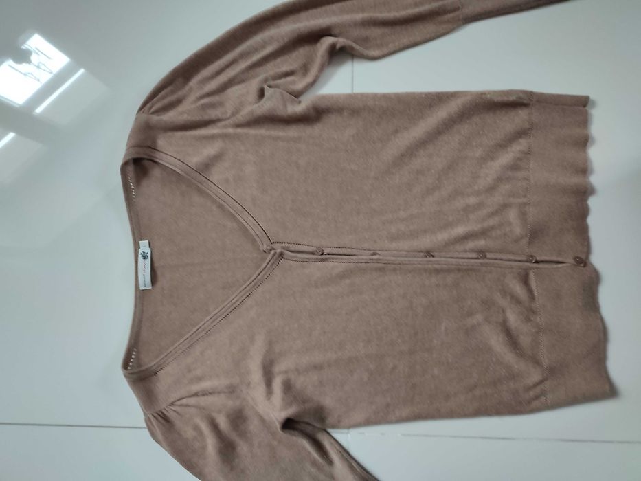 Kardigan karmelowy z  bawełny kaszmiru Jackpot roz L