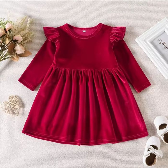 Нарядне велюрове плаття для дівчинки 18-24 міс