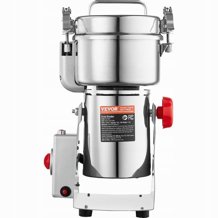 VEVOR elektryczny młynek do zboża 2000W 500G mocny szybki stal