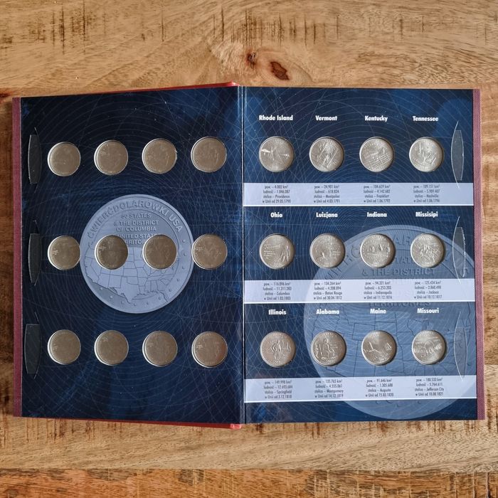 Ćwierćdolarówki USA album z monetami
