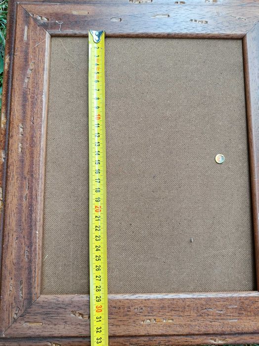 Drewniana ramka rustykalna ze szkłem 39×33 cm