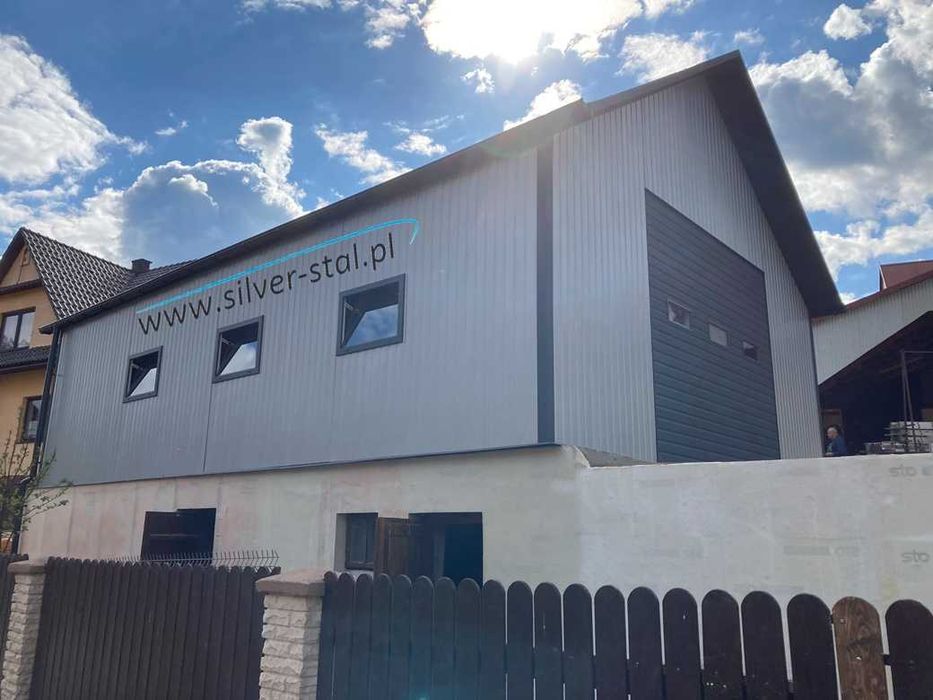 Garaż blaszany 6X12 6X9 Silver-stal Garaże RAL 7016 RAL 9006