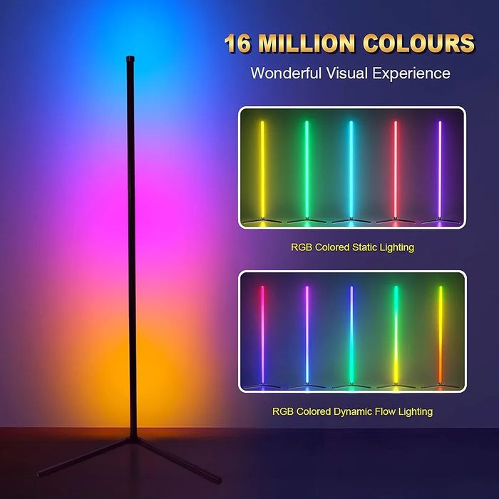 RGB Лампа кутова LED торшер Magic Color — Атмосферна підсвітка 165 см