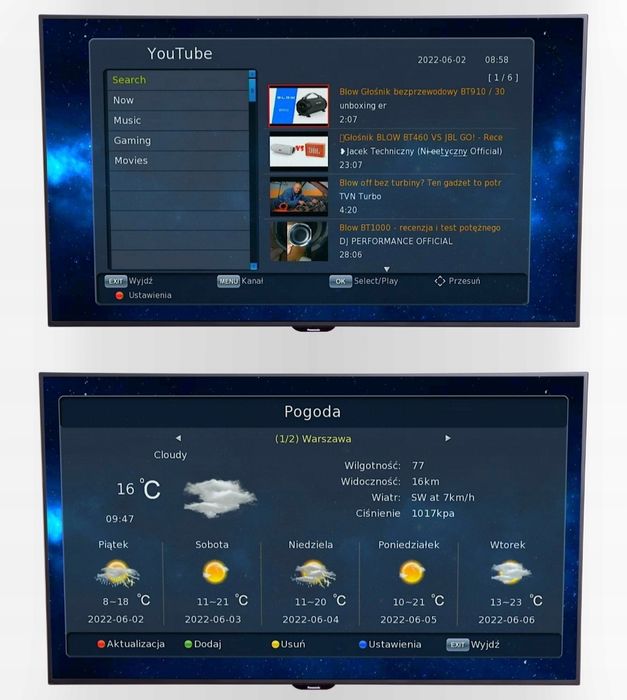 Tuner Dekoder DVBT2 TV Naziemnej DVB-T2/C HEVC H.265 HDMI USB PVR EPG