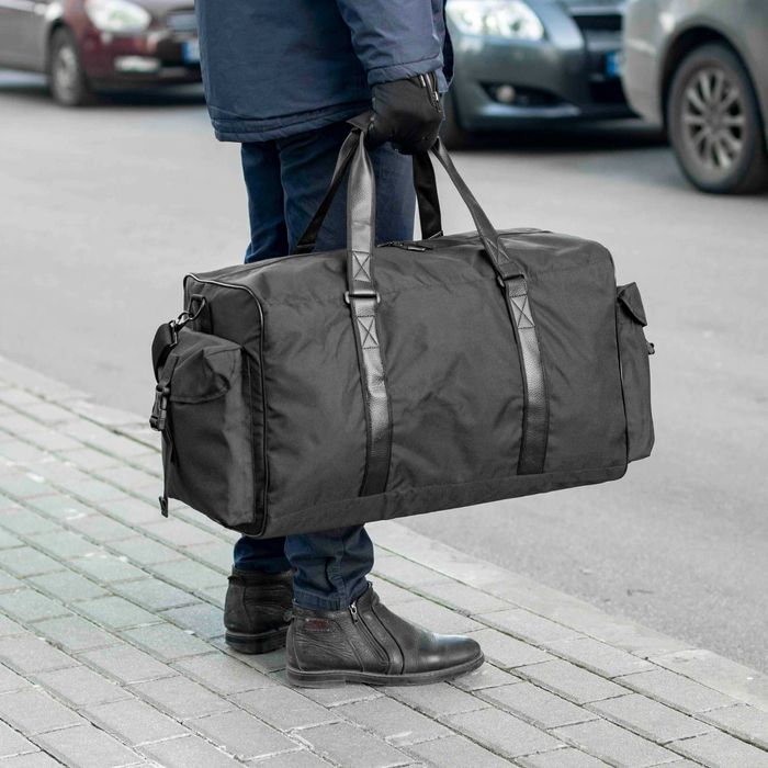 Дорожня сумка Сross на 55 літрів чорна тканина