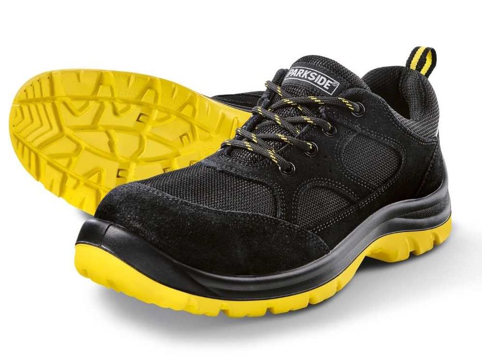 PARKSIDE obuwie ochronne S3 męskie ze skóry, rozmiar 44, czarny/żółty