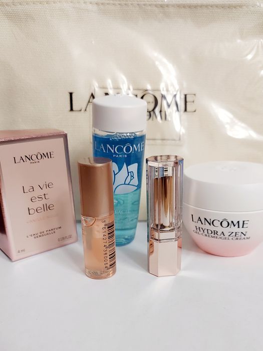 Zestaw Lancome NOWY kosmetyczka Bifacial eye Hydrazen Lip Idole Juicy