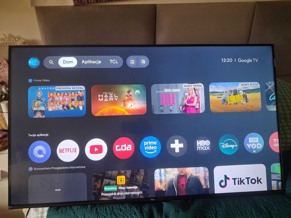 Telewizor 43 cale Qled 4K Ultra Hd TCL Google TV Netflix Youtube Smart TV 43P7K jak NOWY
