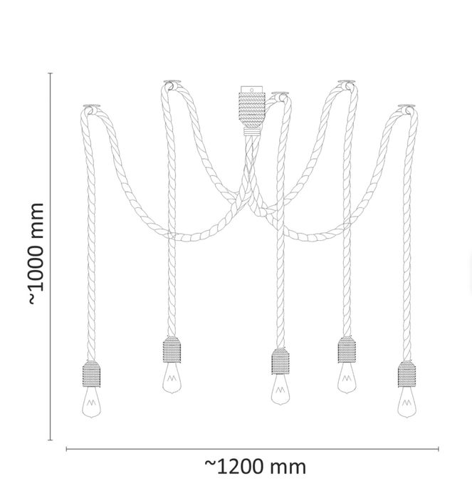 Lampa pajączek 5xE27 ROPE Goldlux 312921