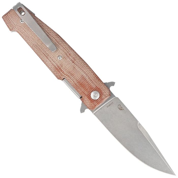Nóż składany Viper Keeper 2 Natural Canvas Micarta, Stonewashed Elmax