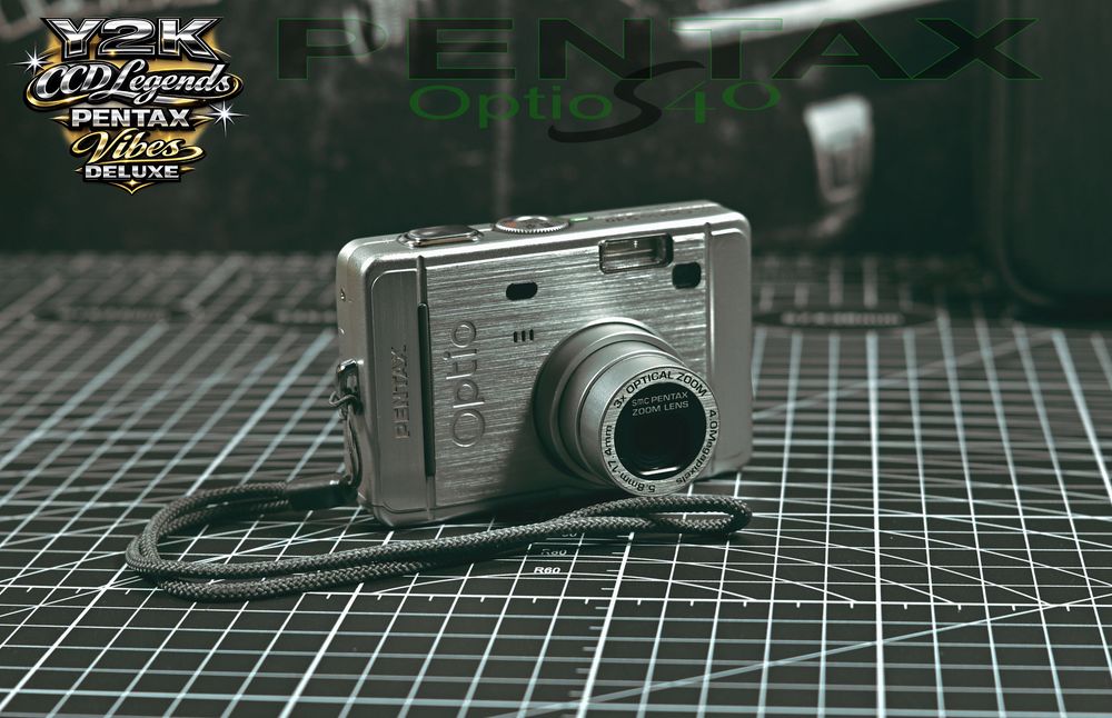 Vintage Y2K Digicam Digital Cyfra matryca CCD cyfrowy aparat kompaktowy Pentax + etui