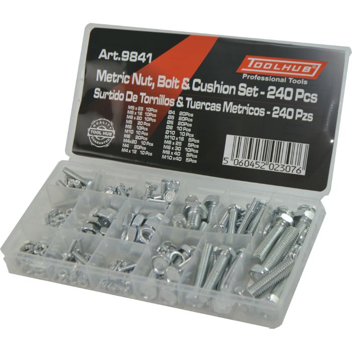 Sortido de Parafusos e Porcas Métricas - 240 Unidades