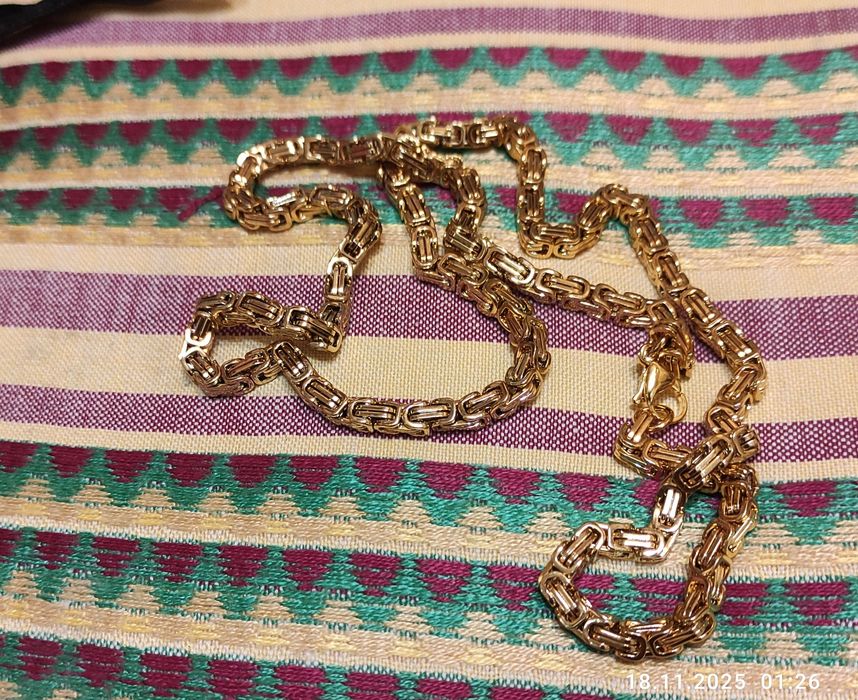 Чоловічий ланцюжок з нержавіючої сталі медзолото