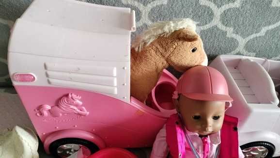 Zestaw Baby born afroamerykanin dżokej z akcesoriami