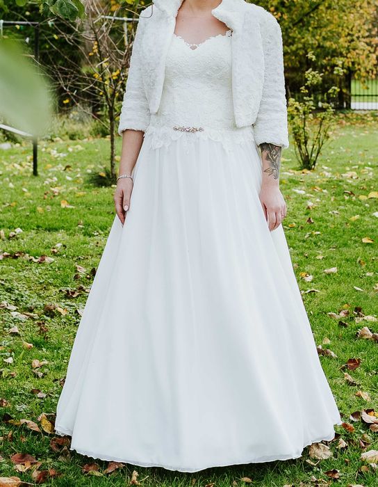 Suknia ślubna + 2 welony (Wzrost 168cm)