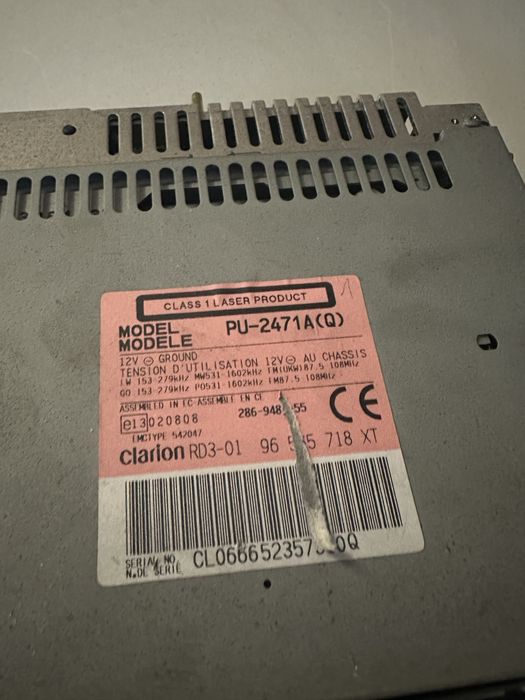 Radio original Clarion Citroen C2