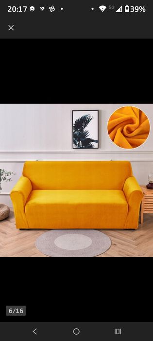 Pokrowiec na kanapę ELASTYCZNY WELUR PLUSZ 235-300  stan idealny