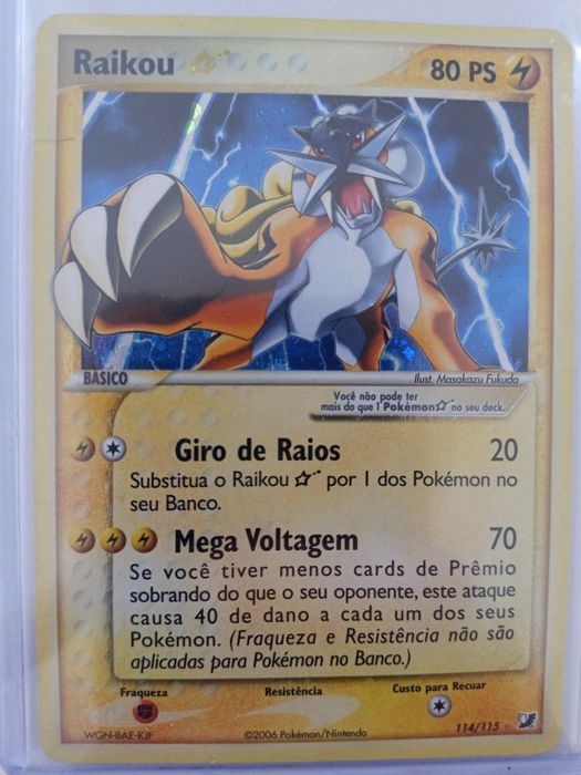 Carta Pokémon raikou star - atualização preço