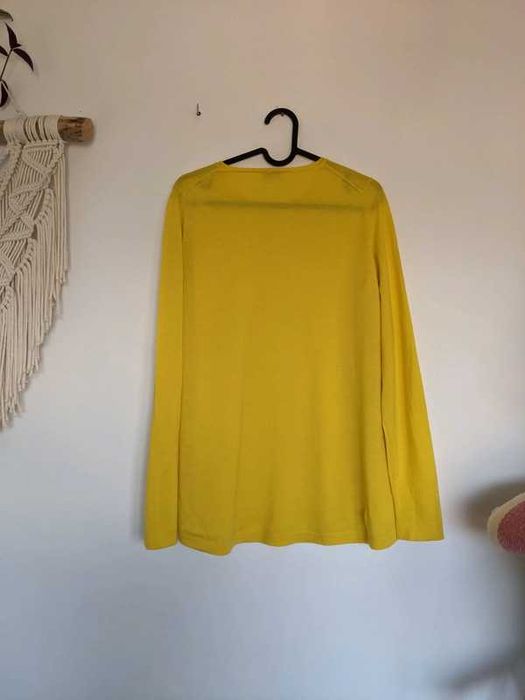 Wełniany sweter Maerz 100% wełna żółty virgin wool premium
